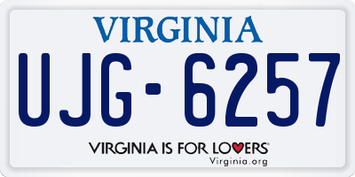 VA license plate UJG6257