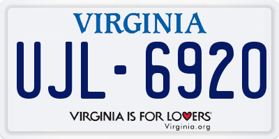 VA license plate UJL6920