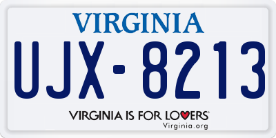 VA license plate UJX8213