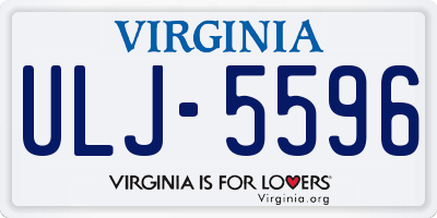 VA license plate ULJ5596