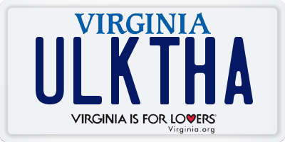 VA license plate ULKTHA