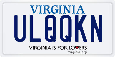 VA license plate ULQQKN