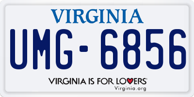 VA license plate UMG6856