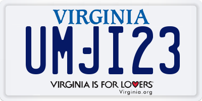 VA license plate UMJI23