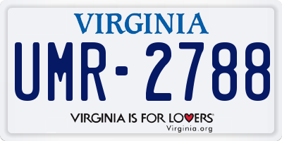 VA license plate UMR2788