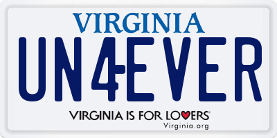 VA license plate UN4EVER