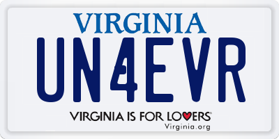 VA license plate UN4EVR