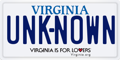 VA license plate UNKN0WN