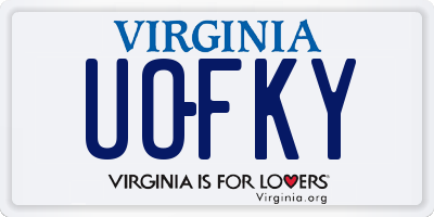 VA license plate UOFKY