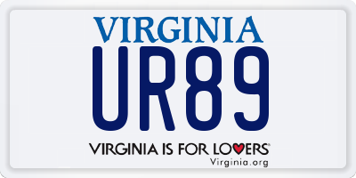 VA license plate UR89