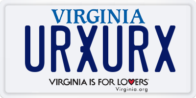 VA license plate URXURX