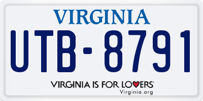VA license plate UTB8791