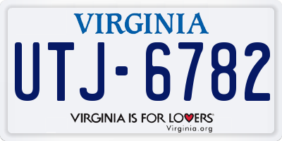 VA license plate UTJ6782