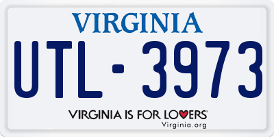 VA license plate UTL3973