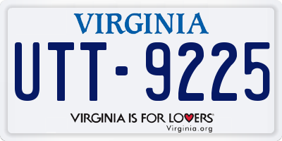 VA license plate UTT9225