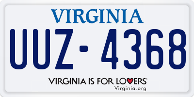 VA license plate UUZ4368