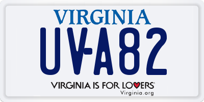 VA license plate UVA82