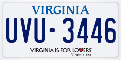 VA license plate UVU3446