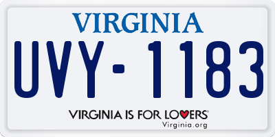 VA license plate UVY1183