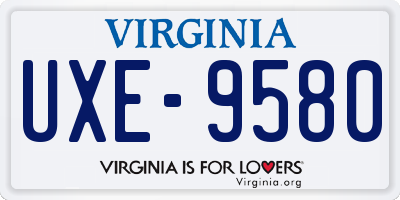 VA license plate UXE9580