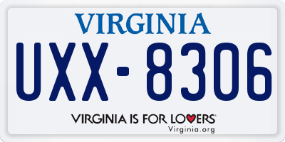 VA license plate UXX8306