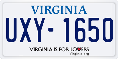 VA license plate UXY1650