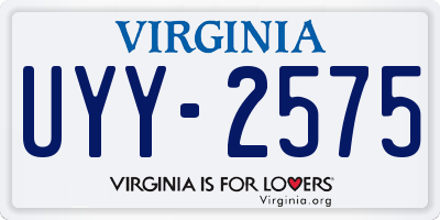 VA license plate UYY2575