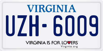 VA license plate UZH6009