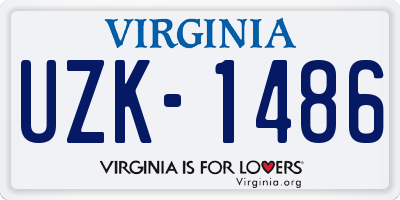 VA license plate UZK1486