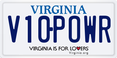 VA license plate V10POWR
