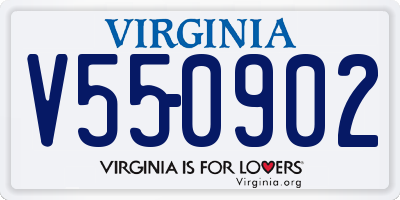 VA license plate V550902