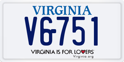 VA license plate V6751