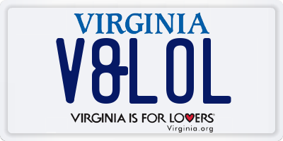 VA license plate V8LOL