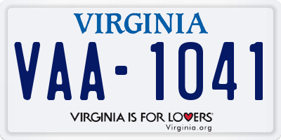 VA license plate VAA1041