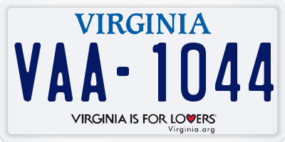 VA license plate VAA1044