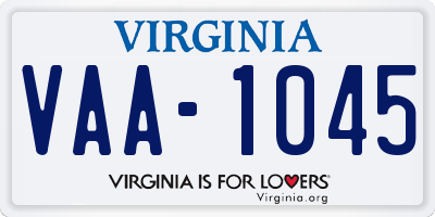 VA license plate VAA1045