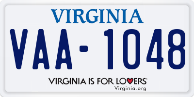 VA license plate VAA1048