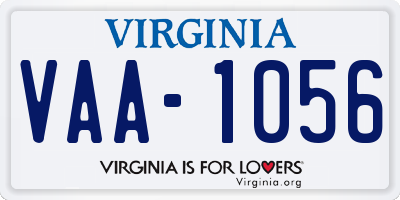 VA license plate VAA1056