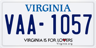 VA license plate VAA1057