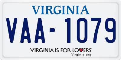 VA license plate VAA1079