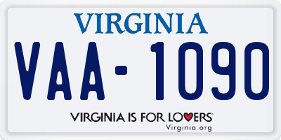 VA license plate VAA1090