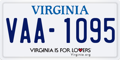 VA license plate VAA1095