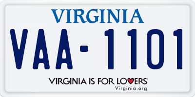VA license plate VAA1101