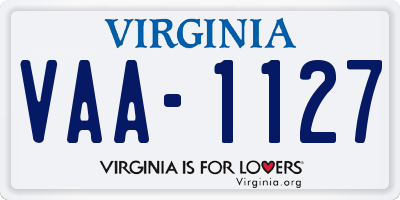 VA license plate VAA1127