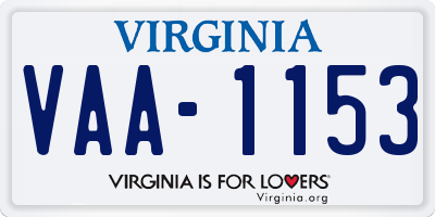 VA license plate VAA1153