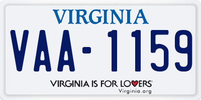 VA license plate VAA1159