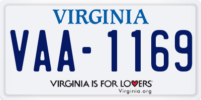 VA license plate VAA1169