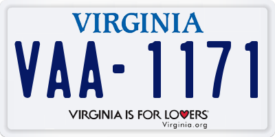 VA license plate VAA1171