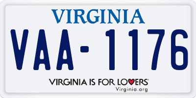VA license plate VAA1176