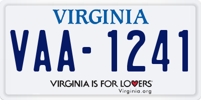 VA license plate VAA1241